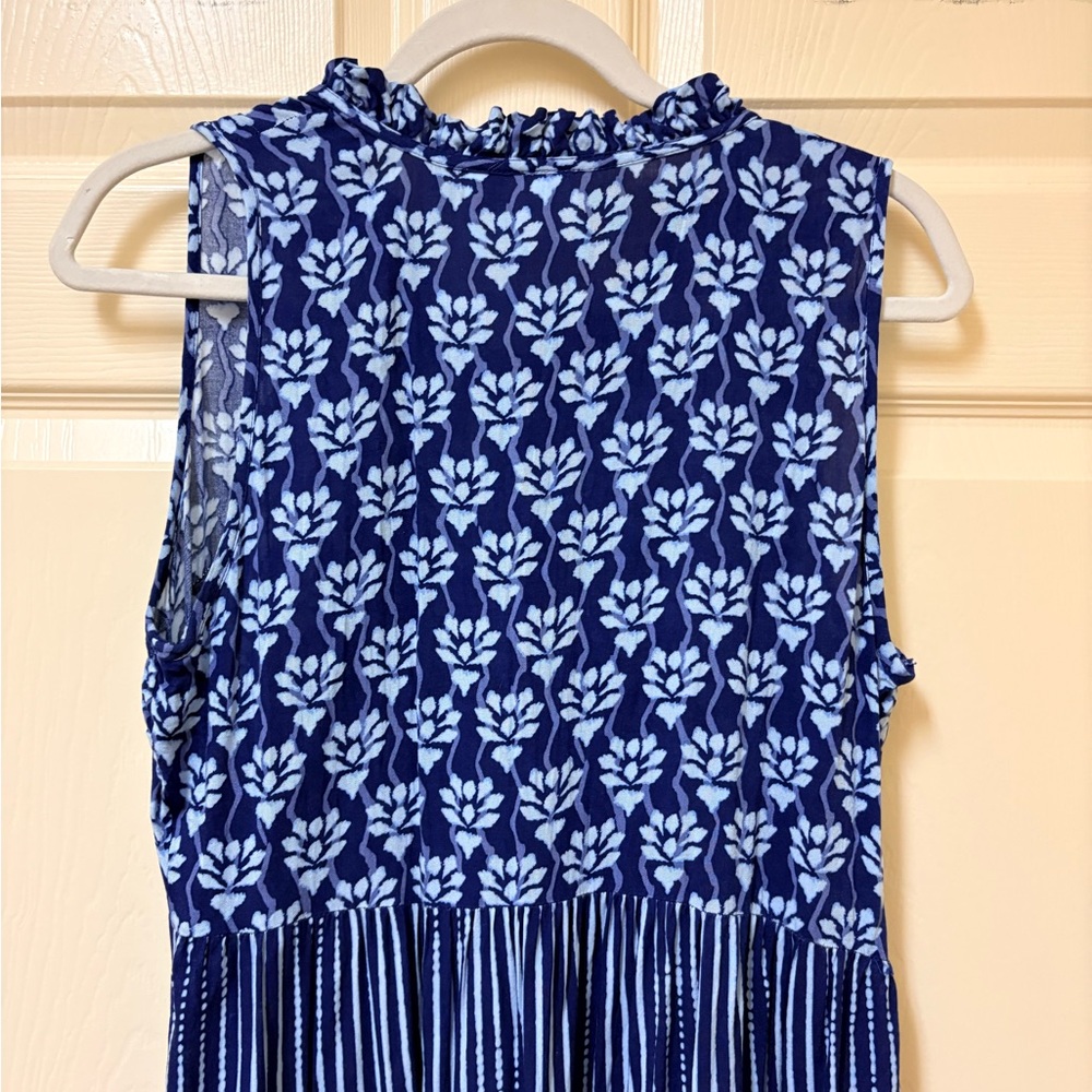 Goa Beachwear by Japna Navy Floral Sleeveless Maxi Dress Medium - Picture 7 of 7